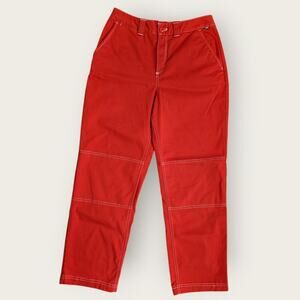Vans Pro Cropped Pants Women's Sz 26" Grenadine Red Chino Skater